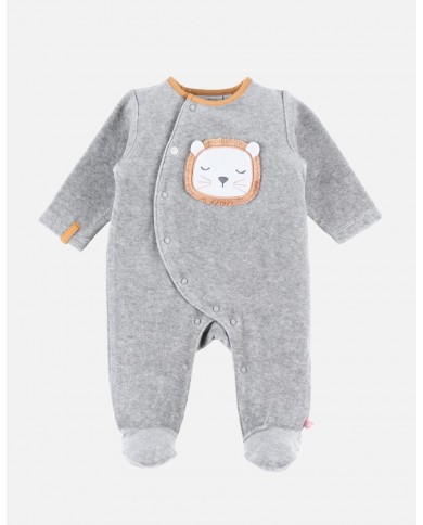 Pyjama Babou en velours, gris