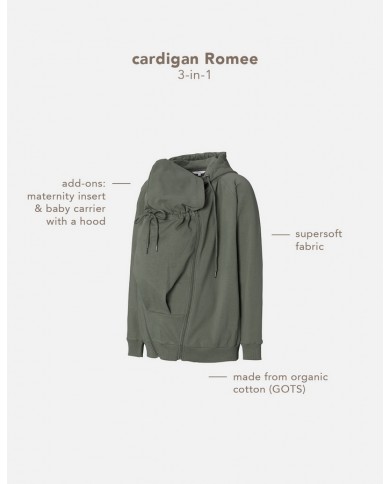 Cardigan Romee 3-way - Olive Cardigan Romee 3-way - Olive