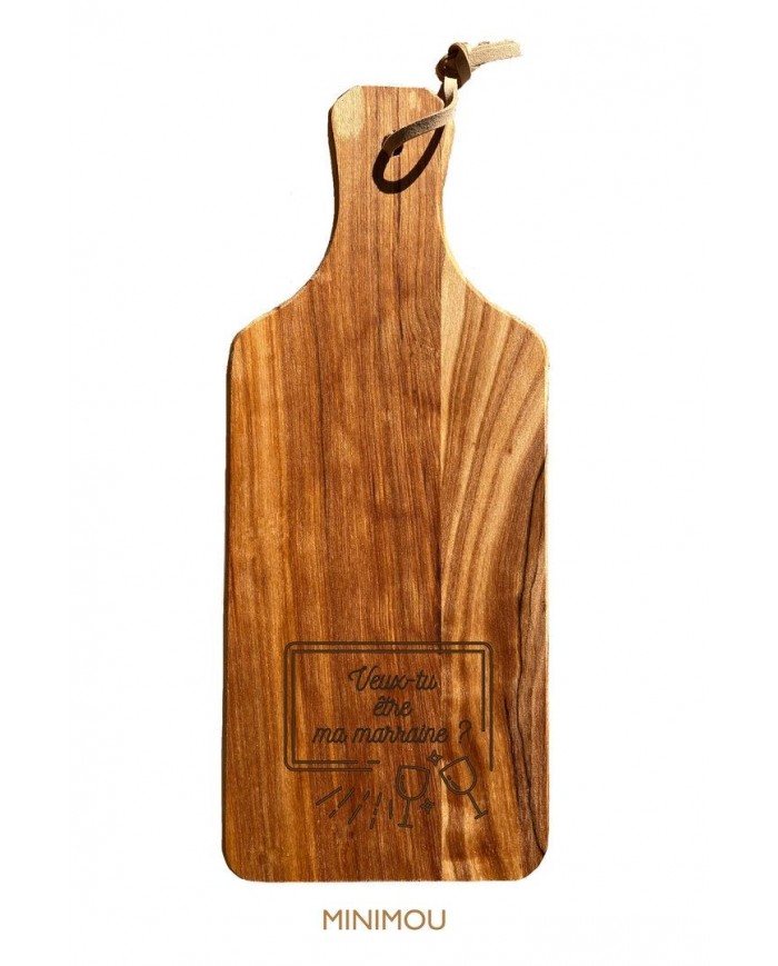 Planche apéro en bois - Veux-tu être ma marraine ?