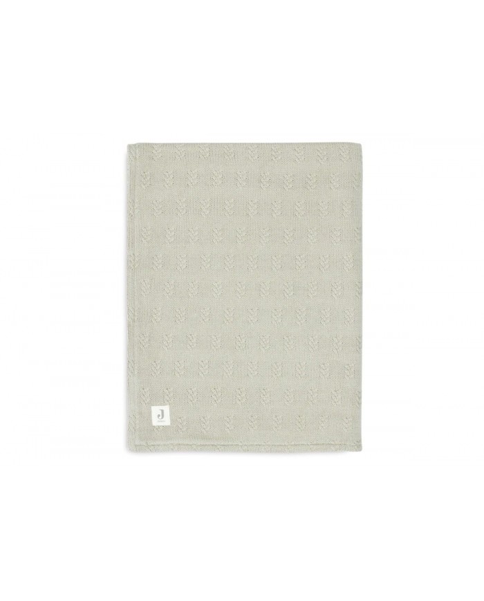 Couverture Berceau 75x100cm Grain knit Olive Green/Velvet
