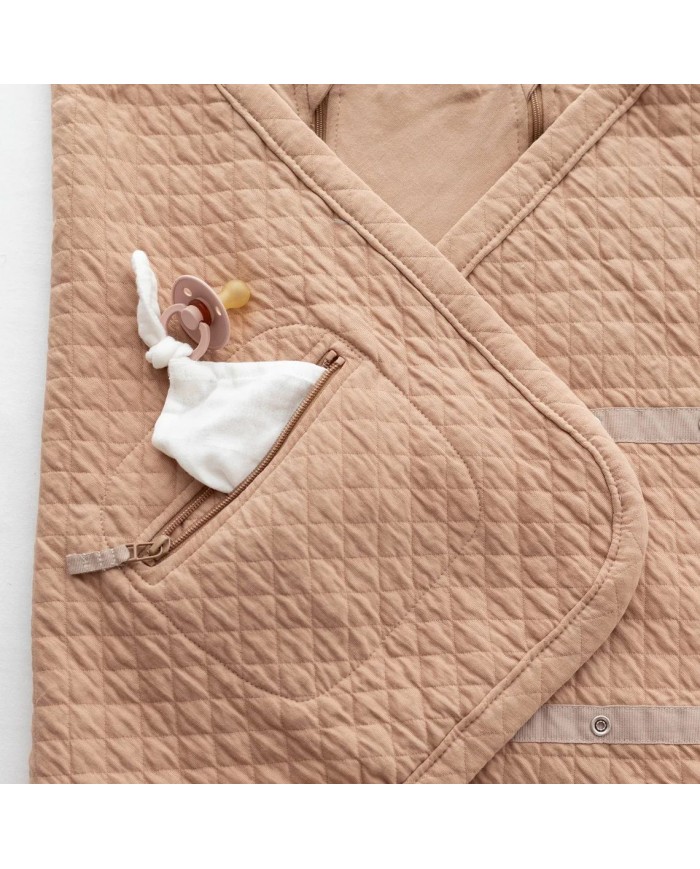 Nid d'ange Biside 0-12 mois paded jersey + jersey Quilt - Beige