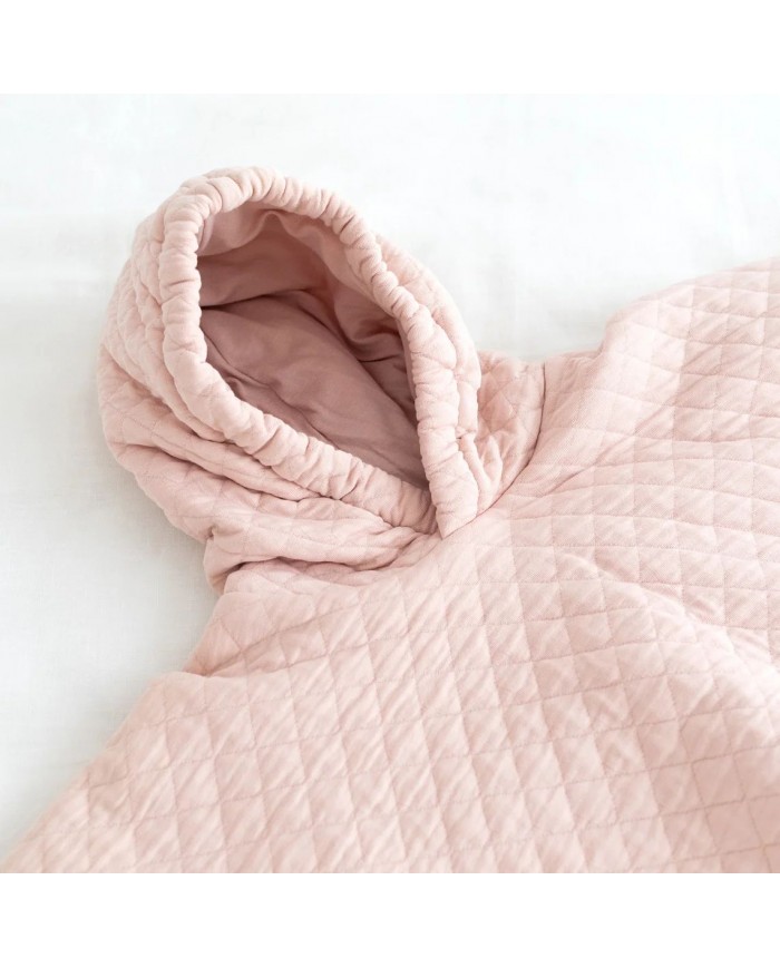 Poncho padded jersey + jersey QUILT 44 blush