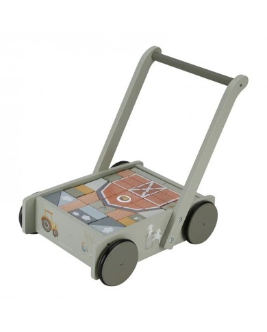 Chariot à blocs en bois - Little farm