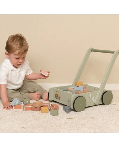 Chariot à blocs en bois - Little farm