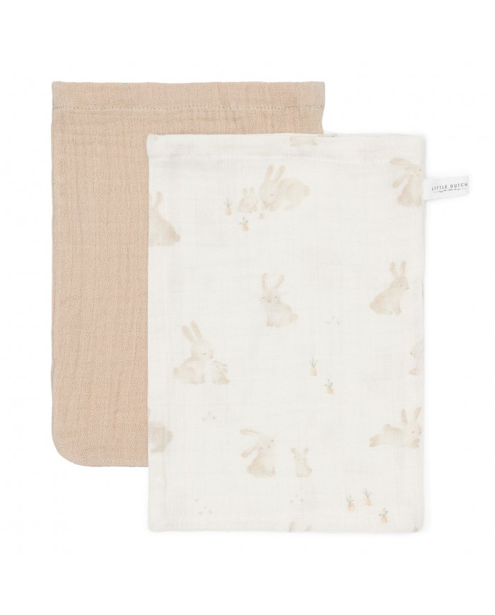 Gants de toilette (2 pcs) mousseline Baby Bunny / Beige