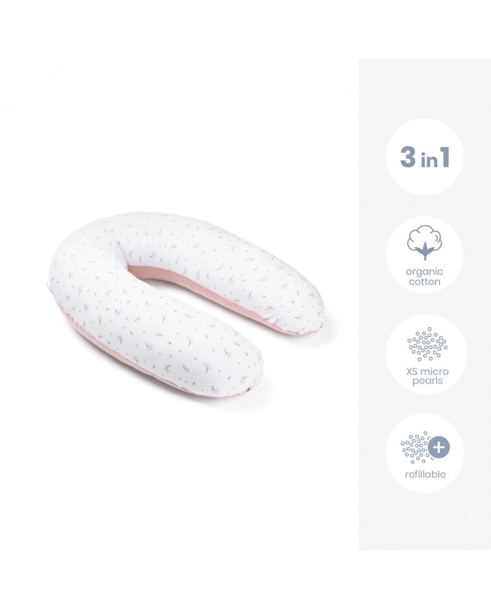 Grand coussin d'allaitement buddy flower pink