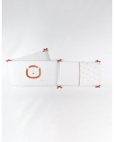 Tour de lit Babou & Kendi en Veloudoux, écru/gris clair