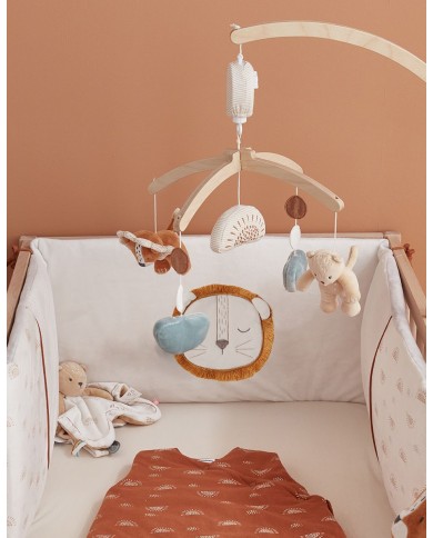 Tour de lit Babou & Kendi en Veloudoux, écru/gris clair