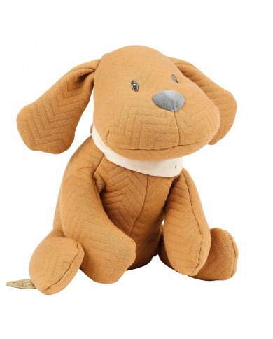 Peluche chien Charlie jacquard caramel Peluche chien Charlie jacquard caramel