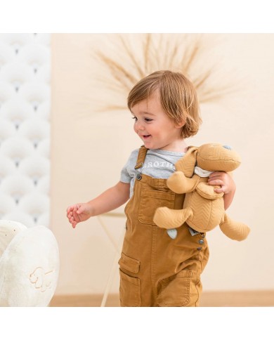 Peluche chien Charlie jacquard caramel Peluche chien Charlie jacquard caramel