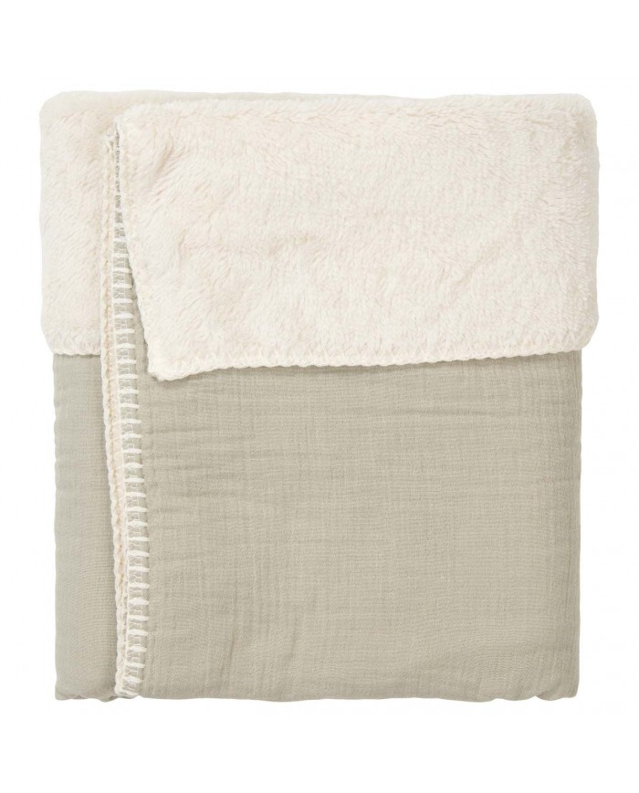 Couverture berceau 75x100 cm teddy Faroo sage