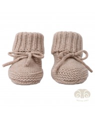 Chaussons bébé en laine Mérinos - Beige - 0-6 mois