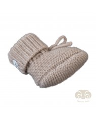 Chaussons bébé en laine Mérinos - Beige - 0-6 mois