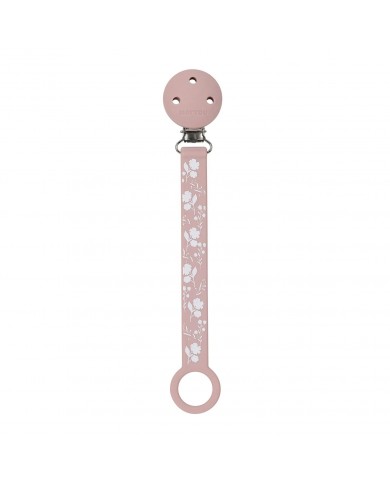Attache sucette en silicone - Motif rose Attache sucette en silicone - Motif rose