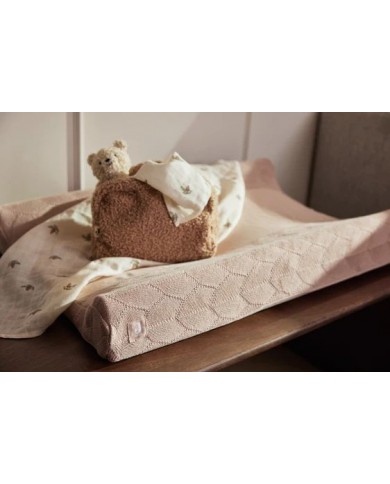Housse matelas à langer 50x70cm Shell Knit - Wild Rose - GOTS Housse matelas à langer 50x70cm Shell Knit - Wild Rose - GOTS