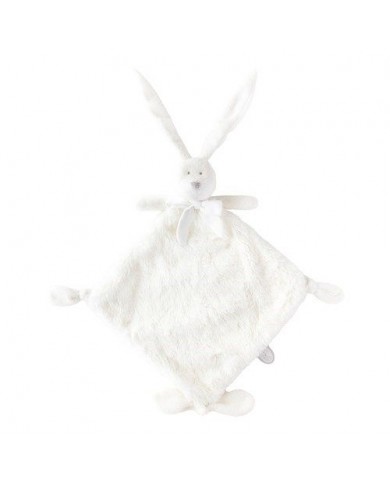 Doudou lapin Flore 35 cm - Blanc