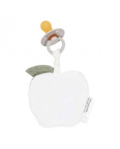 Attache sucette mousseline Pomme - Olive / Soft white Attache sucette mousseline Pomme - Olive / Soft white