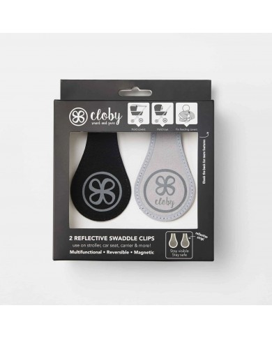 Set clips magnétiques en toile réfléchissant Cloby - Black Set clips magnétiques en toile réfléchissant Cloby - Black