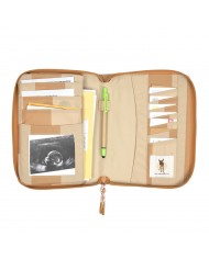 Pochette carnet de santé, Beige/Camel