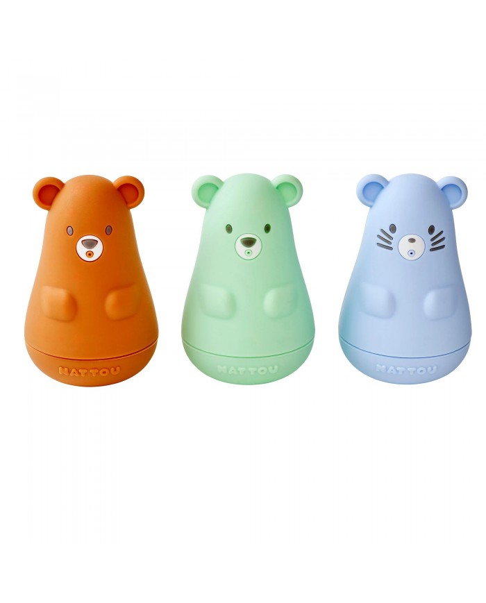 Jouet de Bain Silicone caramel/bleu/menthe