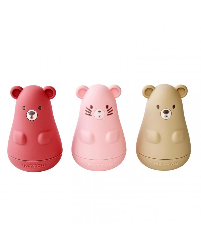 Jouet de Bain Silicone framboise/rose clair/sable