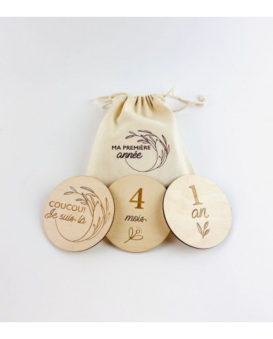 Cartes étapes en bois "Ma première année" Cartes étapes en bois "Ma première année"