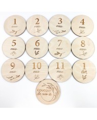 Cartes étapes en bois "Ma première année"