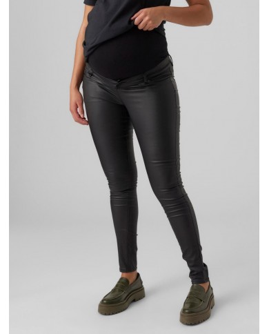 Pantalon VmmSeven Coated Slim fit - Black Pantalon VmmSeven Coated Slim fit - Black
