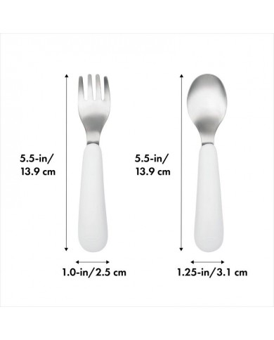 Fourchette & cuillère inox - Opal