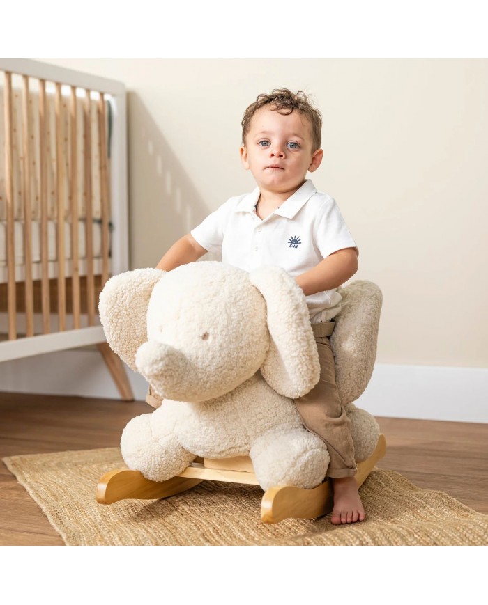 Eléphant à Bascule - Teddy écru