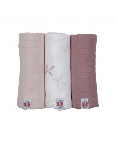 Lot de 3 tétras 70x70 cm Solid Matcha - Rose