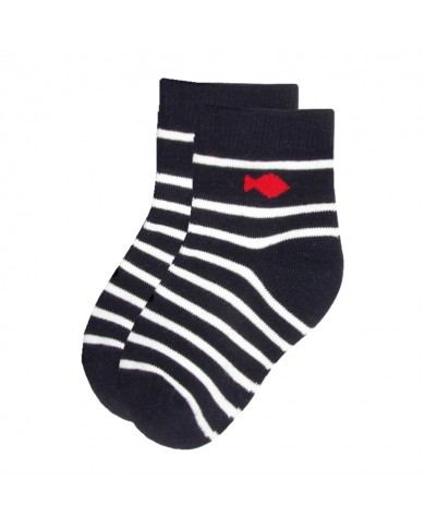 Chaussettes Stripe - Navy/Blanc
