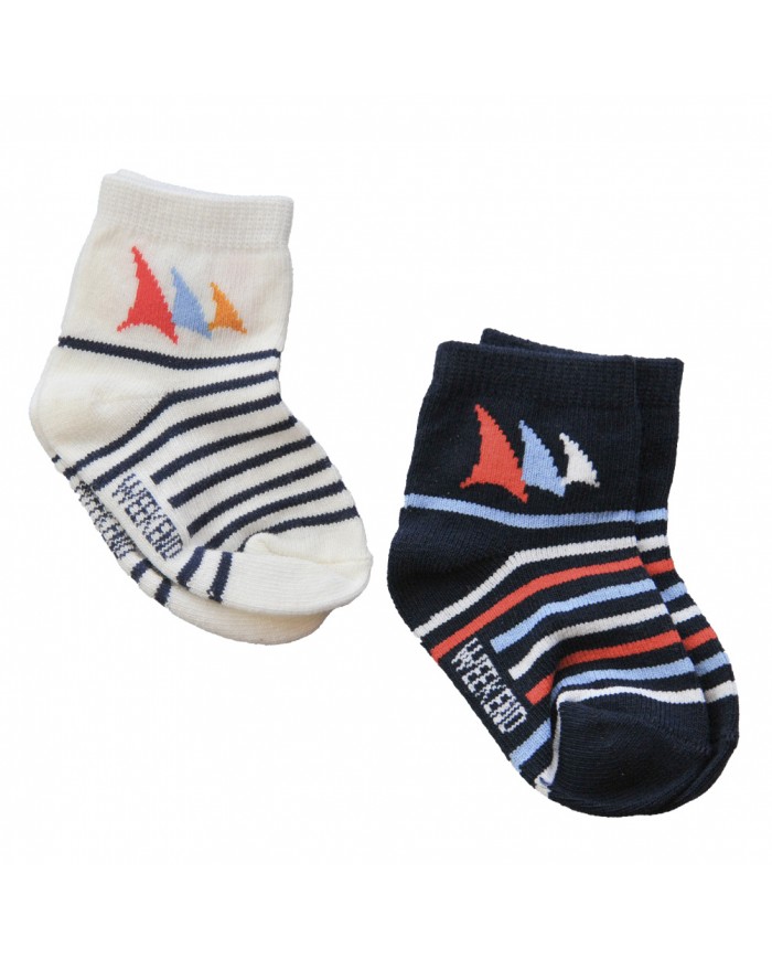 Chaussettes Hautemer - Ecru/Navy