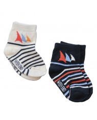 Chaussettes Hautemer - Ecru/Navy