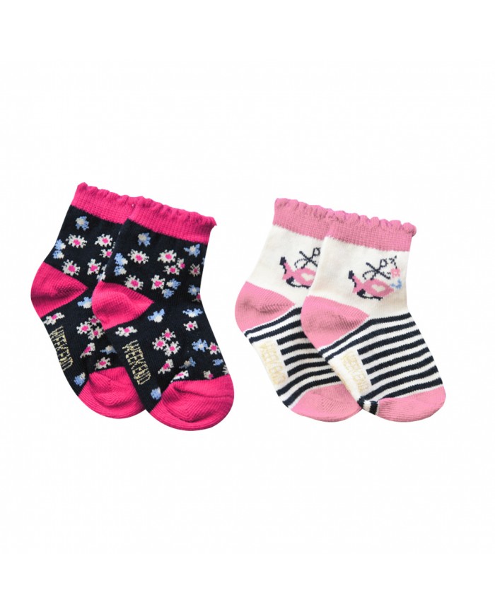 Chaussettes Guimauve - Ecru/Navy