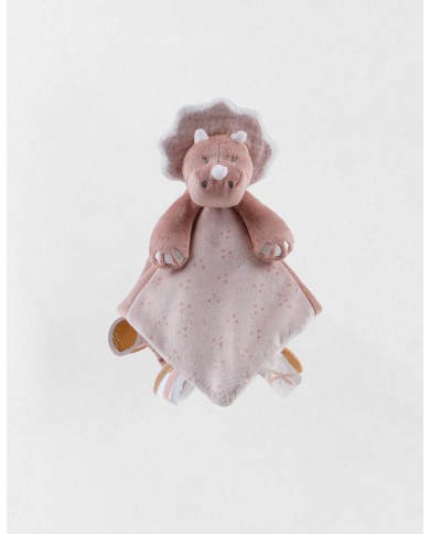 Doudou Popsie en Veloudoux, rose poudré/greige