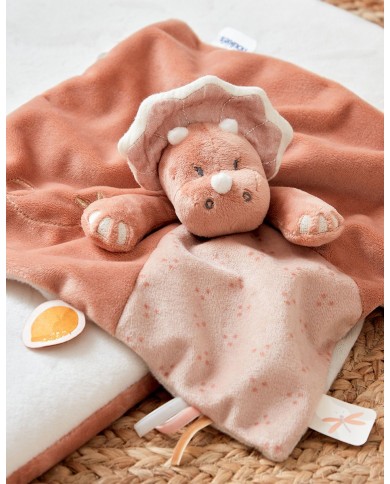 Doudou Popsie en Veloudoux, rose poudré/greige