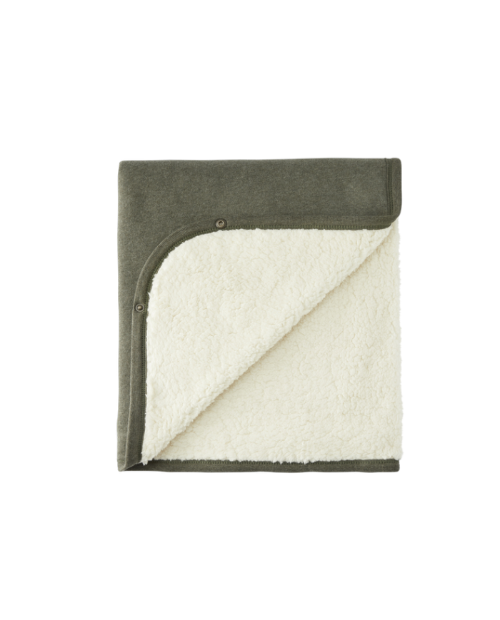 Couverture multifonction 95x75 cm en Teddy - Forest green