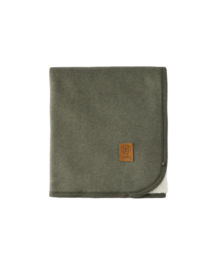 Couverture multifonction 95x75 cm en Teddy - Forest green
