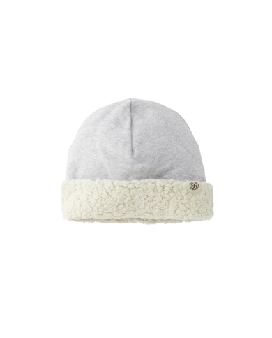 Bonnet réversible en Teddy - 0-6 mois - Grey