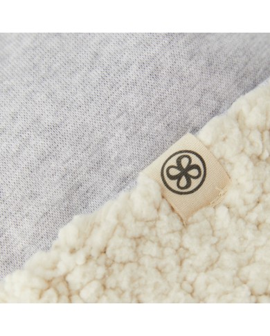 Bonnet réversible en Teddy - 0-6 mois - Grey