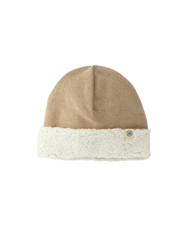 Bonnet réversible en Teddy - 0-6 mois - Brown
