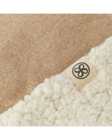 Bonnet réversible en Teddy - 0-6 mois - Brown