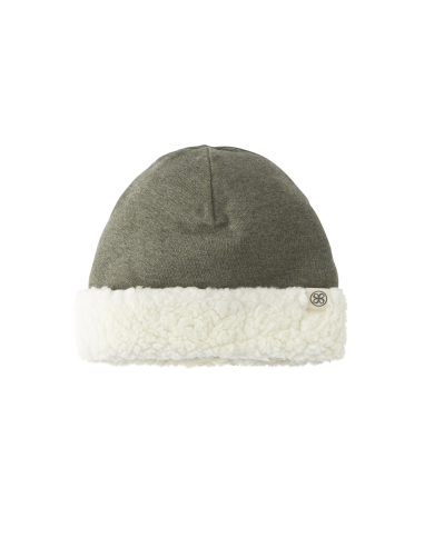 Bonnet réversible en Teddy - 0-6 mois - Forest green