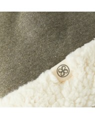 Bonnet réversible en Teddy - 0-6 mois - Forest green