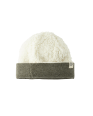 Bonnet réversible en Teddy - 0-6 mois - Forest green