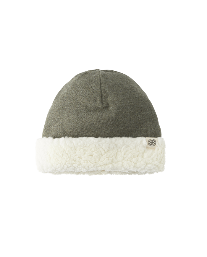 Bonnet réversible en Teddy - 6-12 mois - Forest green