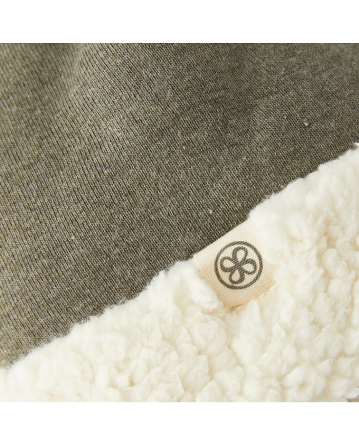 Bonnet réversible en Teddy - 6-12 mois - Forest green