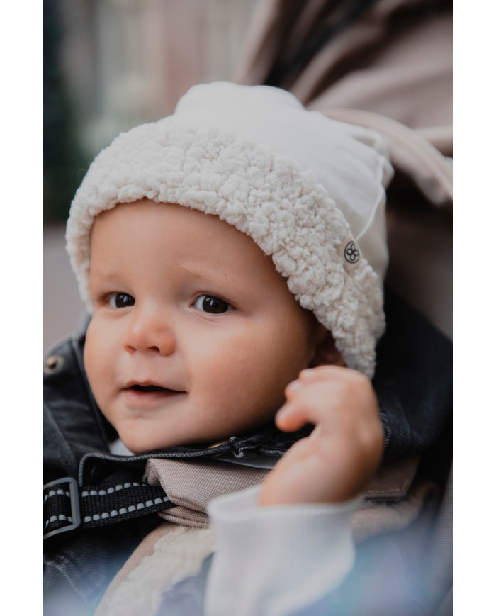 Bonnet réversible en Teddy - 6-12 mois - Forest green