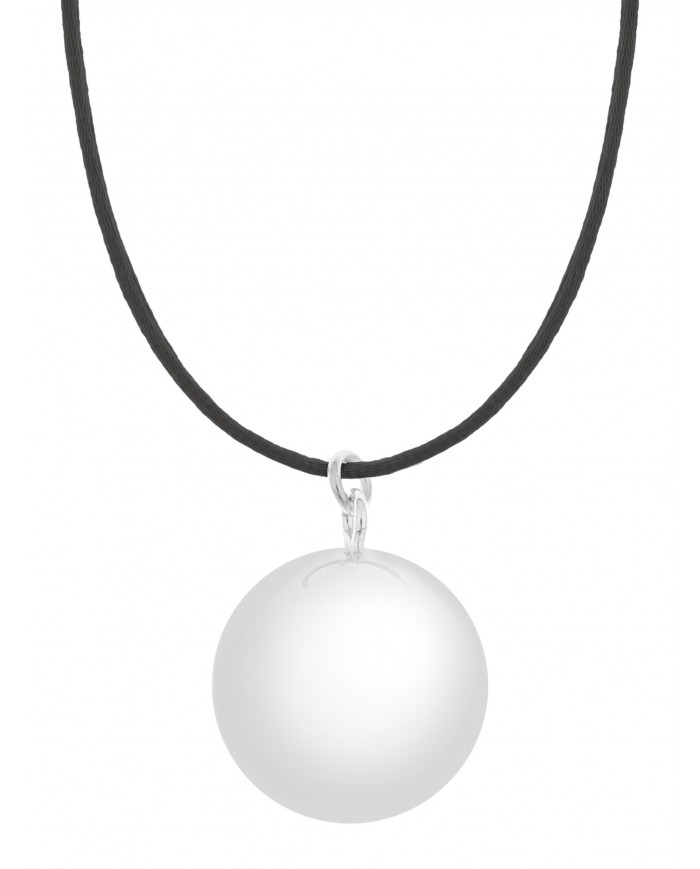 Boule argenté - cordon noir